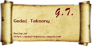 Gedai Taksony névjegykártya